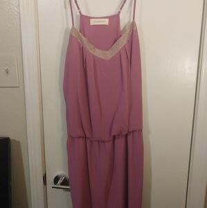 Caren Forbes formal pink with rhinestone dress